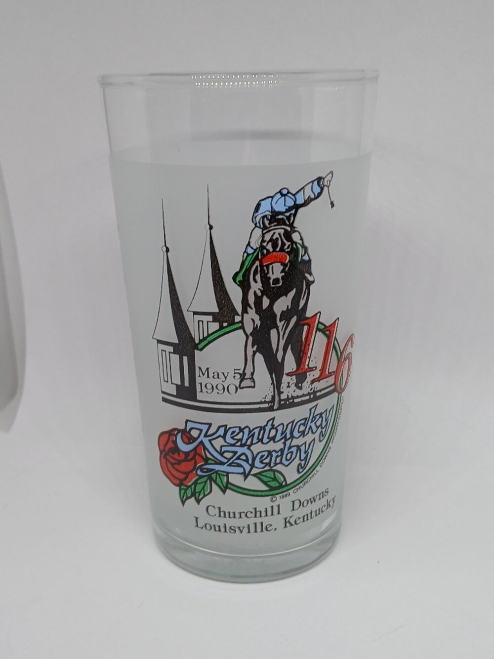 Vintage 1990 (116th) Kentucky Derby collectible mint julep glass Churchill Downs